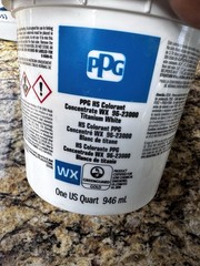 Lot of 12 One Quart PPG 96-23000 PZ Low VOC HS Colorant WX Titanium White