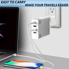 Europe to US Plug Adapter, 3 Pack UK India White