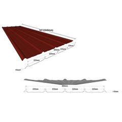 50PCS 10x3FT 25GA Corrugated Metal Roofing Wall Panels Red Steel 1500 SQFT