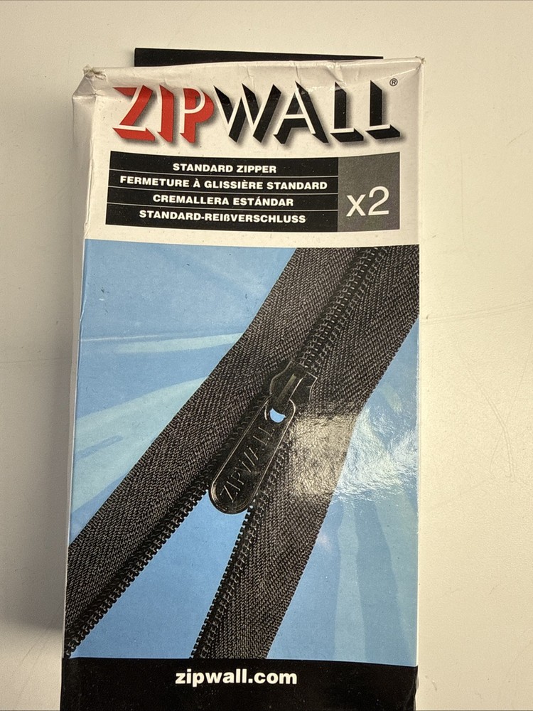 ZipWall AZ2 Self Adhesive Standard Zipper 1 Pack Of 2 Zippers New
