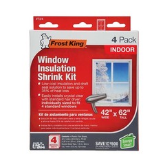 Frost King V73/4T Shrink Film Window KIT, 42″W x 62″T, Clear,Transparent