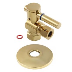 KINGSTON BRASS CC33102DLK 3/8″ IPS X 3/8″ OD Comp Quarter-Turn Angle Stop Valve