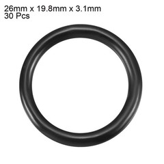 30Pcs 26mm x 3.1mm Black Flexible Nitrile Rubber O Ring Oil Seal Washer Grommets