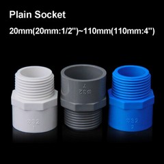 PVC Plain Socket External Threaded Adaptor 20mm:1/2″ – 110mm:4″ Plumbing sockets