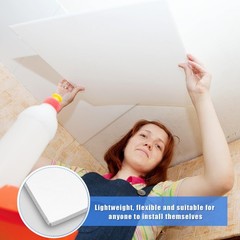 Frienda 6 Pcs 2ft X 4ft Drop Ceiling Tiles PVC Smooth X 4ft, White