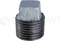 1/4″ MIP Galvanized Malleable Iron Plug with Square Head