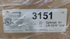 NEW Case of 16 Armstrong 3151 White Ceiling Tiles 24×48 In. 15/16 Grid Size