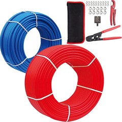 PEX-B Pipe/Tool Kit,1/2 Inch Blue & Red Each 100 Feet (200 ft) PEX Tubing Pipes