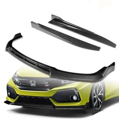 5pc Painted Carbon Front Bumper Lip Side Skirt Diffuser Honda Civic Si 2017-2021