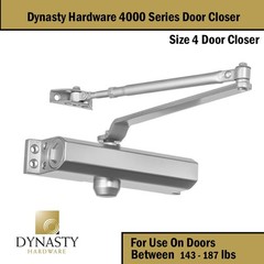 Commercial Door Closer Hydraulic Self Closing Spring Size 4 Surface Mount Silver