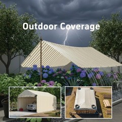 10×20 FT Heavy Duty Waterproof Tarp, 12 Mil Outdoor Protective Tarpaulin Cove…