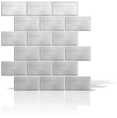 VViViD 11 Sheets Peel and Stick Faux Brushed Steel Wall Tiles,