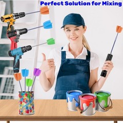 4/Large+4/Small Sizes Silicone Resin Mixer Paddles,Reusable Reusable Paint and R