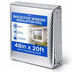 Reflective Window Insulation 48in x 20ft, Silver Folded – 5m x 60cm (2 Pack)