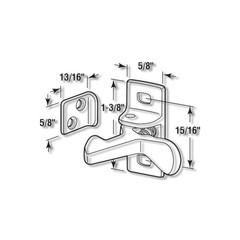 Prime-Line 1.3 in X 0.63 in 0.9 in Satin Nickel Steel Elbow Catch U 10882
