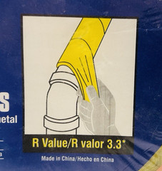 Frost King PIPE WRAP INSULATION Foil-Backed Figerglass 3″ x 1″ x 25′ New SP42X