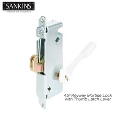 Mortise Lock with White Latch Lever, Adjustable Spring-Loaded Hook Latch Proj…