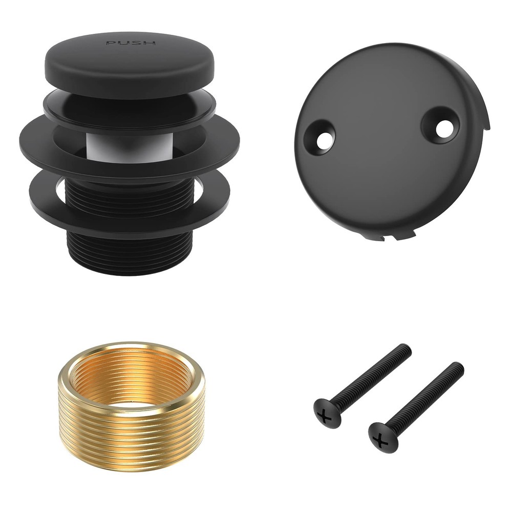 Matte Black Bath Tub Drain and Overflow Kit, Universal All Metal