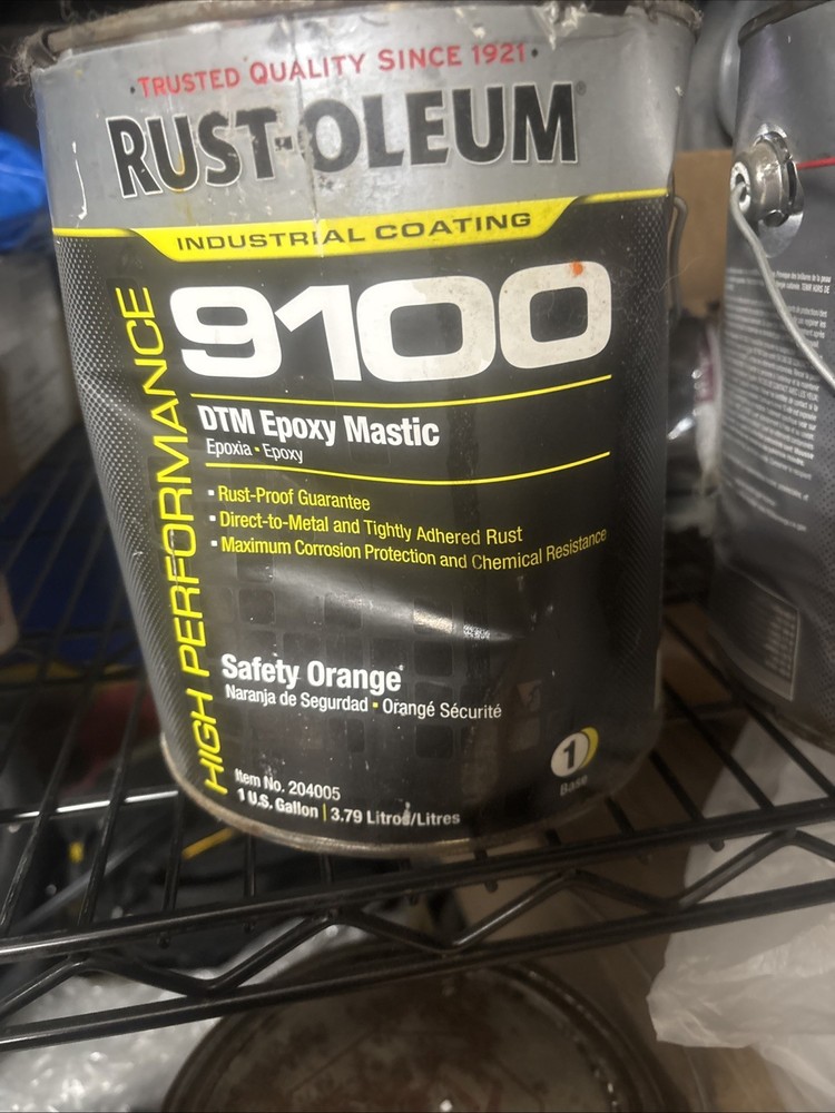Rust-Oleum 204005 Safety Orange ROCEpoxy 9100 DTM Epoxy Mastic, Base, 1 Gal