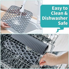 Dunkive 3 Pack Sink Mat and Saddle Set, 13.4 x 11.5 Inch Protectors Gray