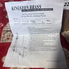 Lot Of 2- Kingston Brass KBP100 1-1/4″ Brass Pop-Up Drain Assembly – Brass