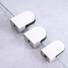 4Pcs Semicircle Glass Clamp Brushed Nickel 3 Size for Bathroom Door Wine Cabinet