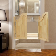 Log Color Partition Door Swing Solid Wood Door for Shop Entrance Partition Door