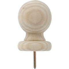Waddell 212 Post Top, 2-3/4 in Dia, 4 in H, Small Ball, Pine