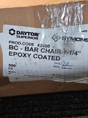 (QTY 500) Dayton Superior 42500 BC Bar Chair Rebar Supports 1-1/4″, Epoxy Coated