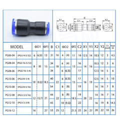 PNEUMATIC PUSH IN FITTINGS CONNECTORS AIR WATER HOSE TUBE QUICK RELEASE JOINER