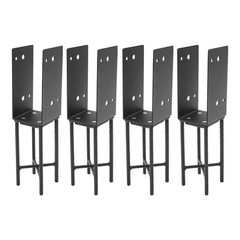 4PCS U-Shape Metal Post Base Holder, Wet Concrete Foundation Post Holder New