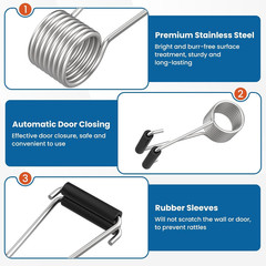 5 Pcs Butterfly Spring Door Closer Self-Closing, Stainless Steel Spring Hinge…