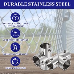 2Pcs 3-Way Tee Pipe Fitting, Fit 3/4 Inch OD Pipe Stainless Steel