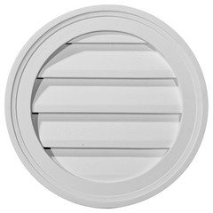 Ekena Millwork 12″W x 12″H x 1 1/8″P, Round Gable Vent 12-in. OD, Unfinished