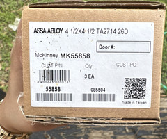 ASSA ABLOY McKinney MK55858 Commercial Door Hinge 4.5×4.5 26D Silver 3 Pack