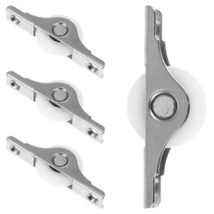 4PCS Double Convex Sliding Door Roller Wardrobe Door Pulley Cabinet Door Wheel