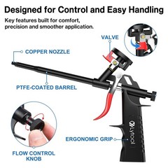 2-Pack Foam Gun Kit – PTFE-Coated Applicator with Extension Tubes & Brushes, All