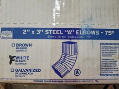 2″ X 3″ White Steel “A” Rain Gutter Elbow 75 Degree CE23WH-A75 RAINWARE 30 Pack