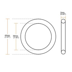 50Pcs Black 40 x 2mm Industrial Flexible Rubber O Ring Oil Sealing Grommets
