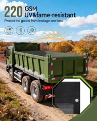 Heavy Duty 6.6′ x 15′ Dump Trailer Tarp by FoundGo Mesh Tarp with Grommets, A…