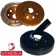 Stadea Grinder Dust Shroud With 4″ Concrete Grinding Cup Wheel With 7/8″ Hole