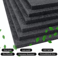 High Density Acoustic Absorption Panel – 16 X 12 X 3/8 Inches, Black, 6 Pack