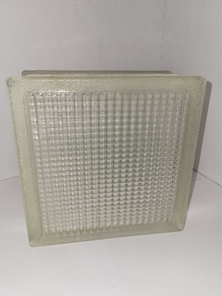 RETIRED GLASS BLOCK, Came Out Of USA Home, Lined, 7.75×7.75×3 7/8 In