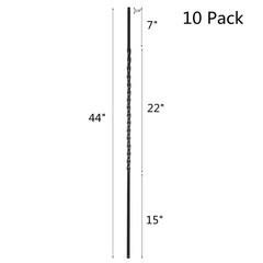 Senmit S19 Wrought Iron Balusters Set Of 10 Decorative Metal Balusters For