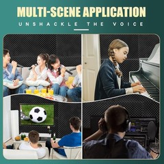 4 Pack Acoustic Panels, 48x24x2” Egg Crate Soundproof Foam Wall Panels Hig