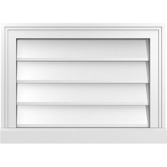 Ekena Millwork 22W X 16H Vertical Surface Mount Pvc Gable Vent Non-Functional