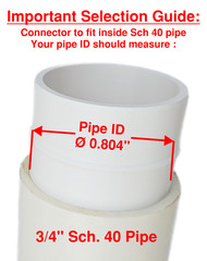 Flush Connector for Inside PVC and ABS Schedule 40 Pipes, White, Made in USA