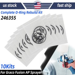 10Kits Complete O-Ring Seal Rebuild Kit 246355 For Graco Fusion AP Spray Orings