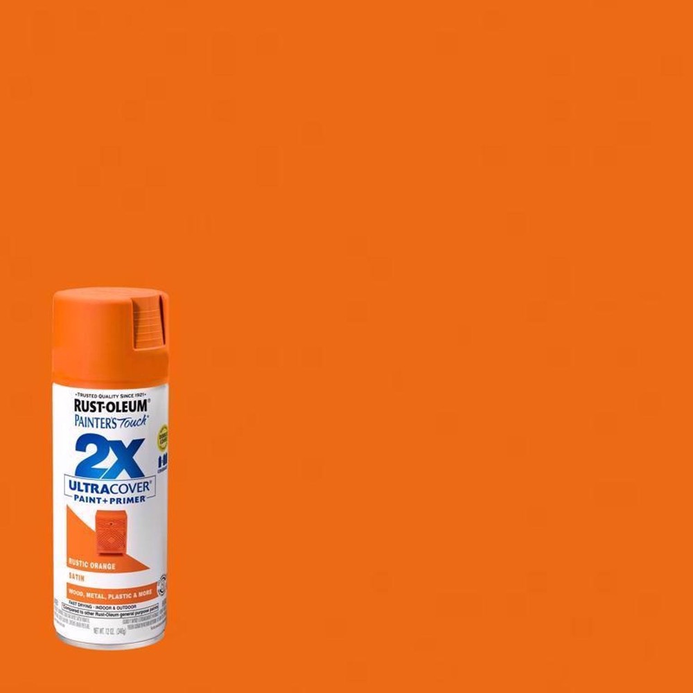 Rust-Oleum 314753 Satin Rustic Orange Oil Based Fast Drying Spray Paint 12 oz.