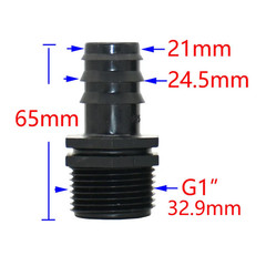 1Inch Male Thread to 25Mm 1 Inch Garden Hose Barb Connector 25Mm 32Mm Plastic Ho